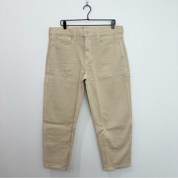 AYR The Beat Drop Jeans Barrel Leg in Straw Hat Cream Tan Preppy Minimalist 34 - Picture 3 of 10